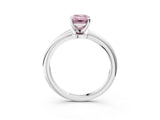 White gold Fancy Pink Emerald Cut Diamond Solitaire Ring with Six-Prong Setting and Classic Band_300