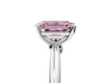 White gold Fancy Pink Emerald Cut Diamond Solitaire Ring with Six-Prong Setting and Classic Band_302