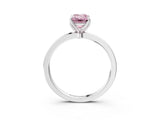 White gold Fancy Pink Emerald Cut Diamond Solitaire Ring with Thin Band and Prong Setting_27