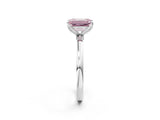 White gold Fancy Pink Emerald Cut Diamond Solitaire Ring with Thin Band and Prong Setting_32