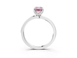 White gold Fancy Pink Emerald Cut Diamond Solitaire Ring with Thin Band and Prong Setting_33