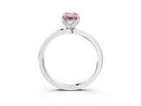 White gold Fancy Pink Emerald Cut Diamond Solitaire Ring with Thin Band and Prong Setting_63