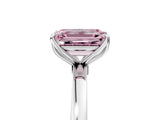 White gold Fancy Pink Emerald Cut Diamond Solitaire Ring with Thin Band and Prong Setting_65