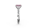White gold Fancy Pink Emerald  Cut Diamond Vine Band with Four-Prong Setting_59