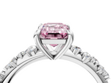 White gold Fancy Pink Emerald  Cut Diamond Vine Band with Four-Prong Setting_61