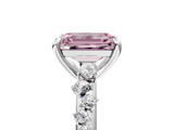 White gold Fancy Pink Emerald  Cut Diamond Vine Band with Four-Prong Setting_62