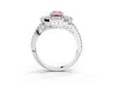White gold Fancy Pink Emerald  Cut Double Halo Diamond Engagement Ring with Pave Band and Four-Prong Setting_81