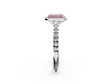 White gold Fancy Pink Emerald  Cut Halo Diamond Engagement Ring with Pave Band and Four-Prong Setting_30