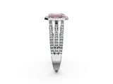 White gold Fancy Pink Emerald  Cut Halo Diamond Engagement Ring with Split Shank and Four-Prong Setting_22