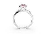 White gold Fancy Pink Emerald  Cut Halo Diamond Engagement Ring with Split Shank and Four-Prong Setting_23