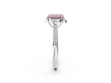 White gold Fancy Pink Emerald  Cut Halo Diamond Ring with Channel Set Band and Four-Prong Setting_34