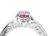 White gold Fancy Pink Emerald  Cut Halo Diamond Ring with Channel Set Band and Four-Prong Setting_36