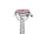 White gold Fancy Pink Emerald  Cut Halo Diamond Ring with Channel Set Band and Four-Prong Setting_37