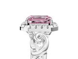 White gold Fancy Pink Emerald  Cut Halo Diamond Ring with Scrollwork Band and Four-Prong Setting_51