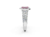 White gold Fancy Pink Emerald Cut Halo Pavé Diamond Engagement Ring with Split Shank and Four-Prong Setting_5