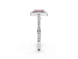White gold Fancy Pink Emerald  Cut Halo Pave Split Shank Prong Setting Ring_35