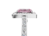White gold Fancy Pink Emerald  Cut Halo Pave Split Shank Prong Setting Ring_37