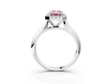 White gold Fancy Pink Emerald  Cut Halo Solitaire Engagement Ring with Square Band and Four-Prong Setting_111