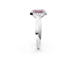 White gold Fancy Pink Emerald  Cut Halo Solitaire Engagement Ring with Square Band and Four-Prong Setting_14