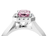 White gold Fancy Pink Emerald  Cut Halo Solitaire Engagement Ring with Square Band and Four-Prong Setting_16
