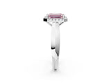 White gold Fancy Pink Emerald  Cut Halo Solitaire Engagement Ring with Square Band and Four-Prong Setting_74