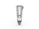 White gold Fancy Pink Emerald  Cut Halo Split Shank Diamond Ring with Four-Prong Setting_47