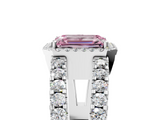 White gold Fancy Pink Emerald  Cut Halo Split Shank Diamond Ring with Four-Prong Setting_50