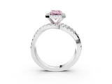 White gold Fancy Pink Emerald  Cut Halo Split Shank Prong Setting Ring_64