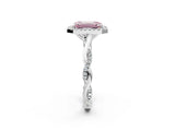 White gold Fancy Pink Emerald Cut Halo Twist Band with Four-Prong Setting_74