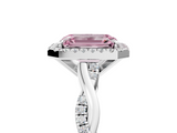 White gold Fancy Pink Emerald  Cut Halo Twisted Band Four-Prong Ring_25