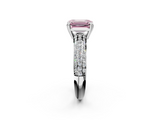 White gold Fancy Pink Emerald  Cut Pave Diamond Engagement Ring with Channel Set Band and Four-Prong Setting_22