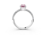 White gold Fancy Pink Emerald  Cut Pave Diamond Engagement Ring with Channel Set Band and Four-Prong Setting_23