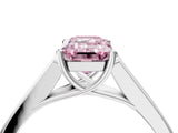 White gold Fancy Pink Emerald Cut Solitaire Cathedral Diamond Engagement Ring with Channel-Set Band and Four-Prong Setting_19