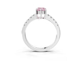 White gold Fancy Pink Emerald Cut Solitaire Diamond Engagement Ring with Pavé Band and Six-Prong Setting_15