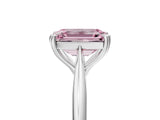 White gold Fancy Pink Emerald Cut Solitaire Diamond Ring with Six-Prong Setting and Classic Band_185