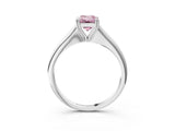 White gold Fancy Pink Emerald Cut Solitaire Diamond Ring with Six-Prong Setting and Classic Band_255