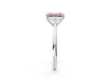 White gold Fancy Pink Emerald Cut Solitaire Diamond Ring with Six-Prong Setting and Classic Band_39