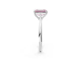 White gold Fancy Pink Emerald Cut Solitaire Diamond Ring with Six-Prong Setting and Classic Band_59