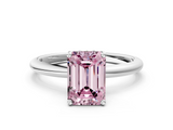 White gold Fancy Pink Emerald  Cut Solitaire Engagement Ring with Four-Prong Setting and Classic Band_20