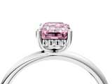 White gold Fancy Pink Emerald  Cut Solitaire Engagement Ring with Four-Prong Setting and Classic Band_24
