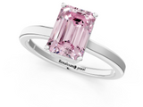 White gold Fancy Pink Emerald  Cut Solitaire Engagement Ring with Four-Prong Setting on a Classic Band_15