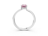 White gold Fancy Pink Emerald  Cut Solitaire Engagement Ring with Four-Prong Setting on a Classic Band_16