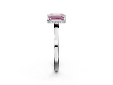 White gold Fancy Pink Emerald  Cut Solitaire Engagement Ring with Four-Prong Setting on a Classic Band_16
