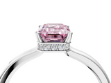 White gold Fancy Pink Emerald  Cut Solitaire Engagement Ring with Four-Prong Setting on a Classic Band_17