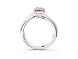 White gold Fancy Pink Emerald  Cut Solitaire Engagement Ring with Tapered Band and Four-Prong Setting 4