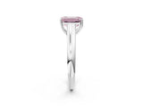 White gold Fancy Pink Emerald Cut Solitaire Engagement Ring with Tapered Band and Four-Prong Setting_17