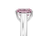 White gold Fancy Pink Emerald Cut Solitaire Engagement Ring with Tapered Band and Four-Prong Setting_20