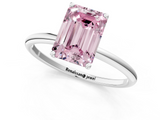 White gold Fancy Pink Emerald  Cut Solitaire Engagement Ring with Thin Band and Four-Prong Setting_4