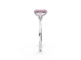 White gold Fancy Pink Emerald  Cut Solitaire Engagement Ring with Thin Band and Four-Prong Setting_5