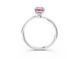 White gold Fancy Pink Emerald  Cut Solitaire Engagement Ring with Thin Band and Four-Prong Setting_6